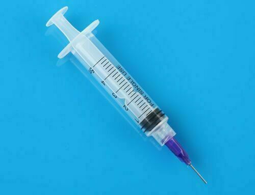 2x 5ml Syringe Crimp Sealed-Blunt Chemical Tips 1'' For Liquid Glue Oil Ink