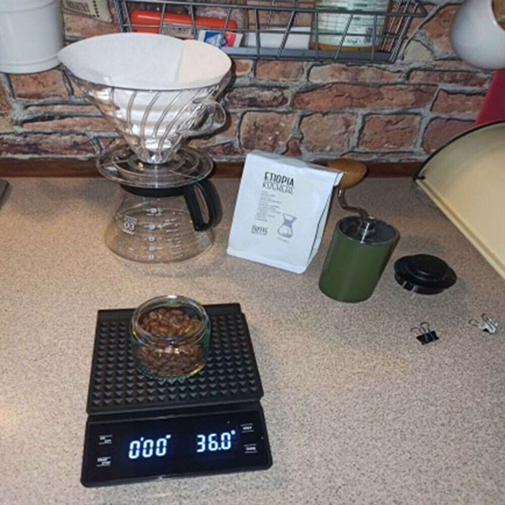 3kg 0.1g Precision Coffee Scale LCD Digital Mini Kitchen Scale with Timer @
