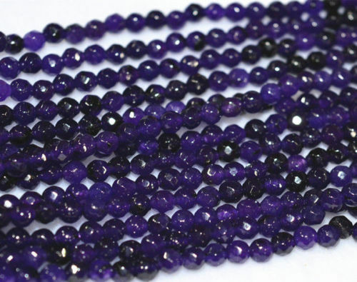10PCS Purple 4mm Faceted Russican Amethyst Round Gems Loose Beads 15"