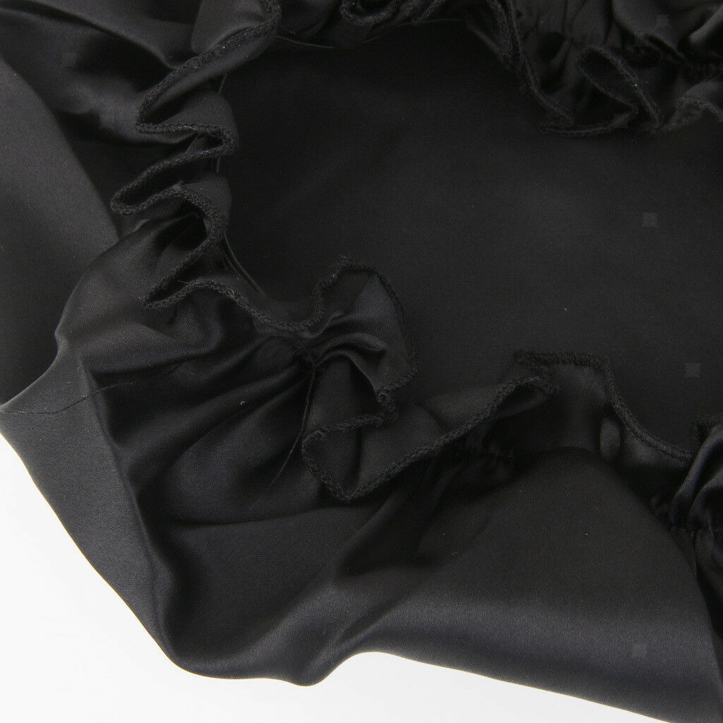 100% Pure Silk Sleeping   Sleep Hat Wrap Hair Care Bonnet Scarves Black