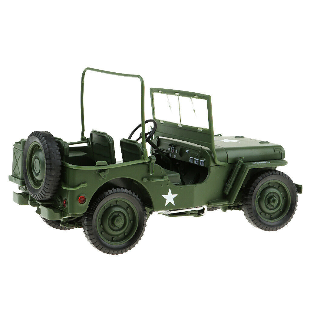 1:18 Metal Willys WWII Jeep SUV Car Military Toys Collectibles Party Favors