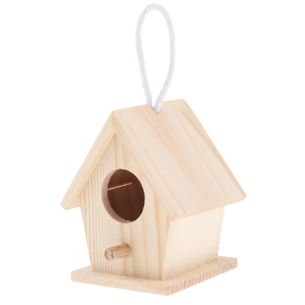 Wood Birdhouse Craft Decorative Cage Bird House Attracts Parakeet Cockatiel