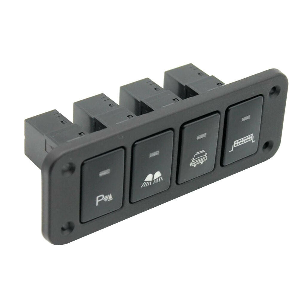 Auto Car 4 Gang White LED Rocker Toggle Light Switches Panel