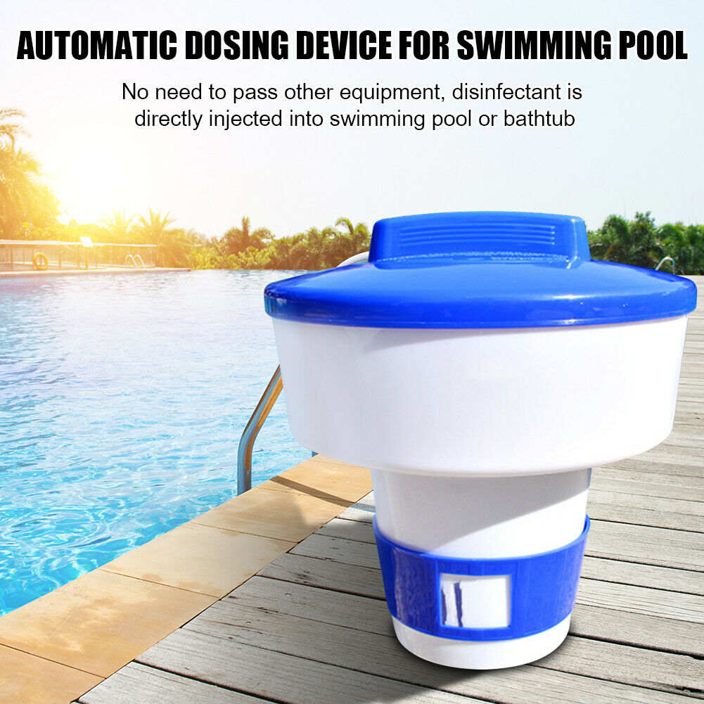 Pool Floating Pill Disinfecting Box Auto Chlorine Bromine Tablet Dispenser @