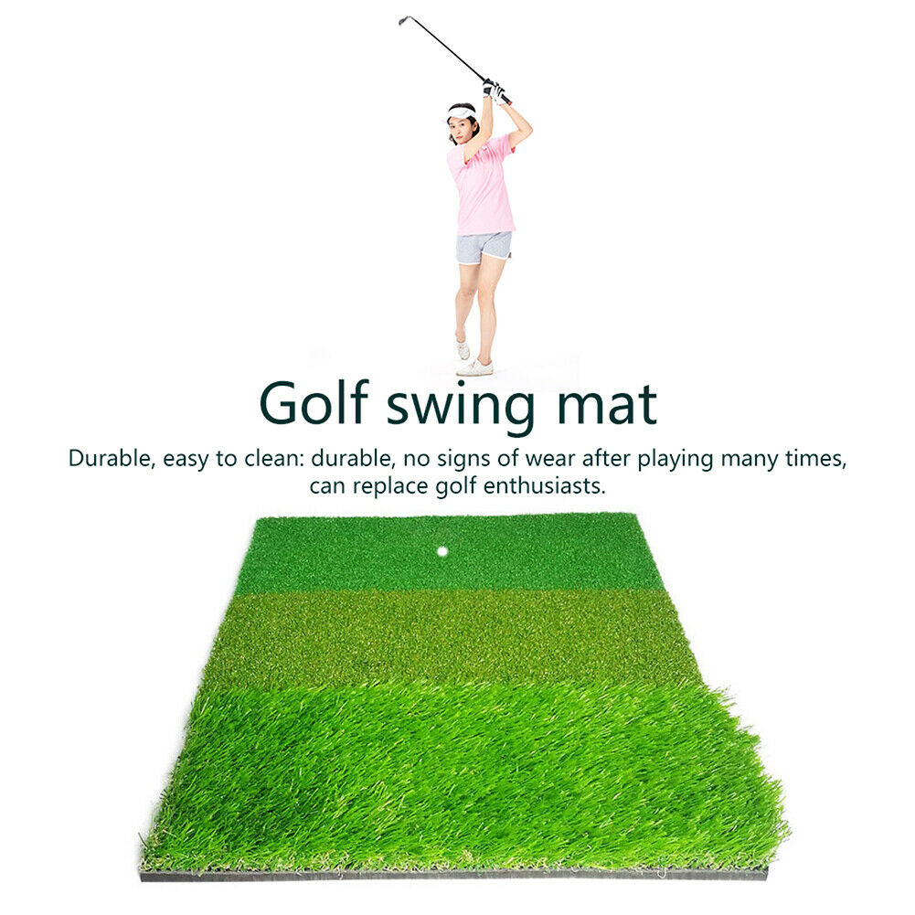 3 in 1 Golf Hitting Mats Training Lawn Outdoor Tri-Turf Grass Golf Putter Pads