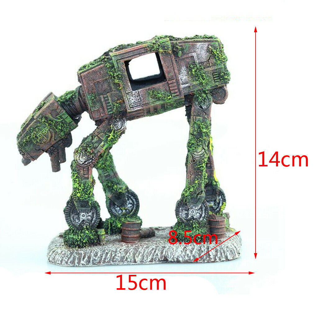 Aquarium Creative Fish Tank Landscape Gear Car Man Robot Dog  Theme