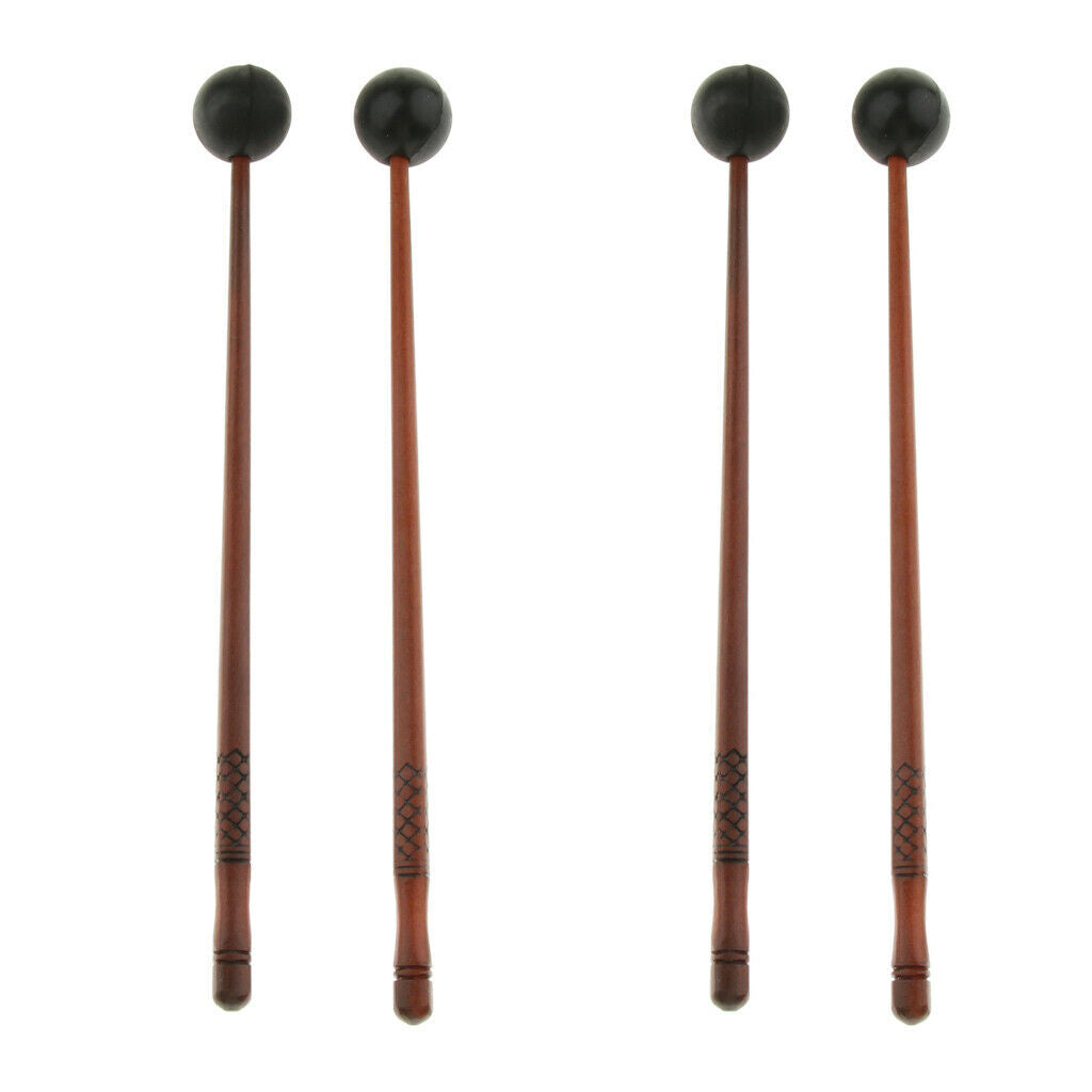 2 Pair Hank Drum Beaters Lotus Drum Tankdrum Sticks Rods, Rubber Mallet Hammer
