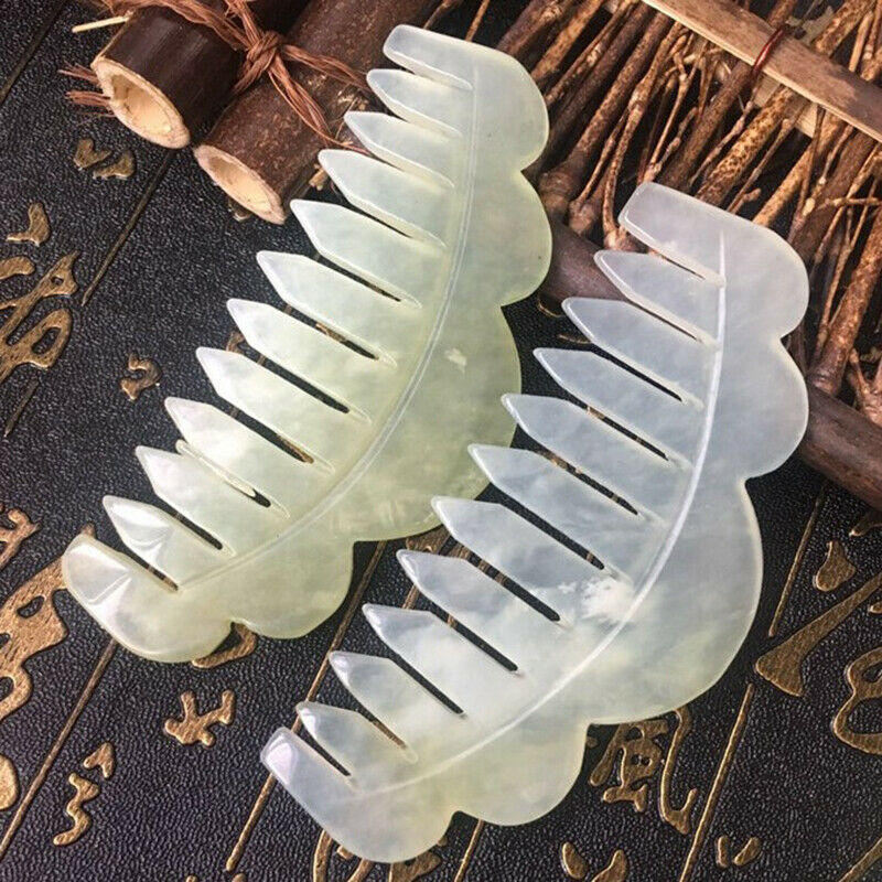 1Pc Nature Jade Comb Massage Spa Acupuncture Head Treatment Gua Sha Boa.l8