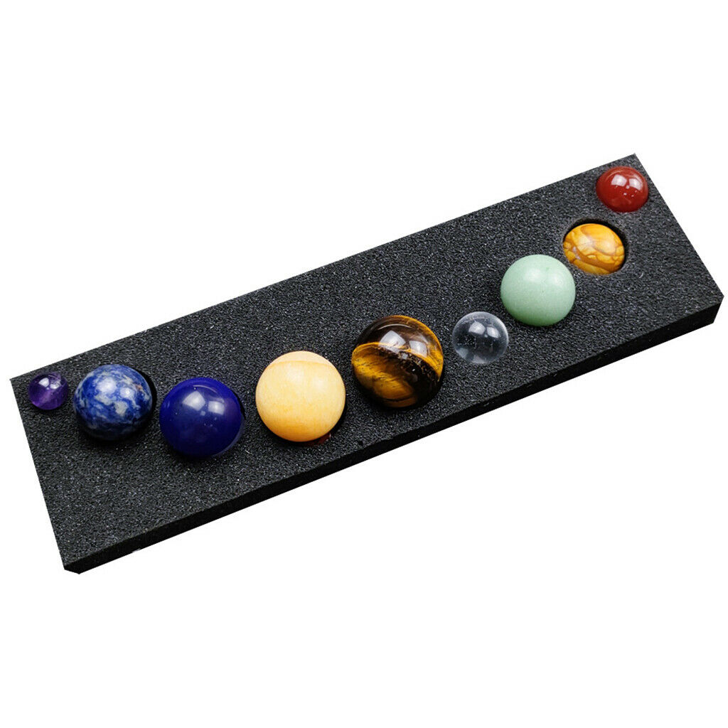Planets Crystal Sphere Balls Gemstones Meditation Decor Ornament Collection