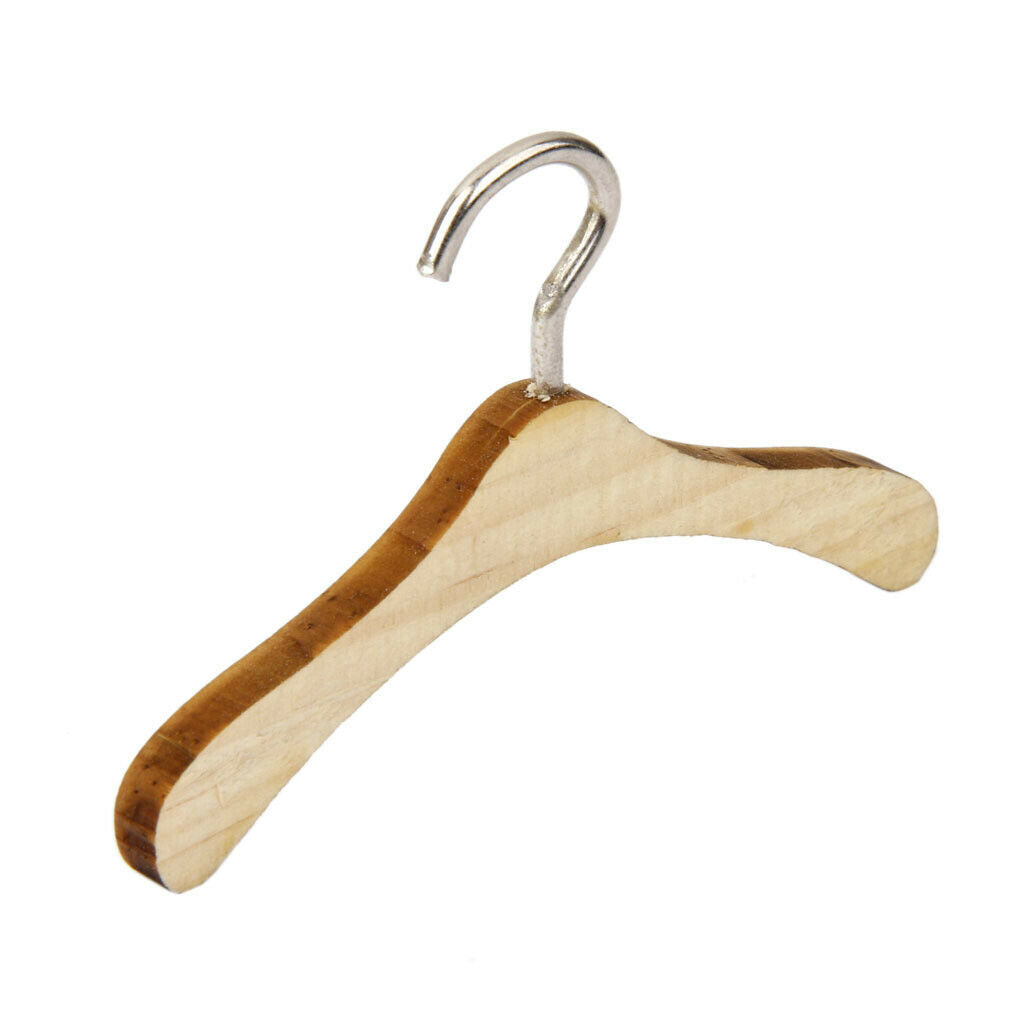 20pcs Classic Wooden Clothes Hangers Fit For 1/6 BJD SD  Bedroom Ornament