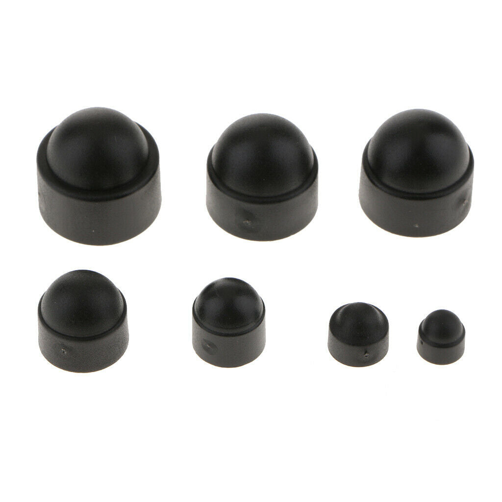 145Pcs Dome Hex Bolt Nut Head Caps Cover Plastic Black M4 M5 M6 M8 M10 M12
