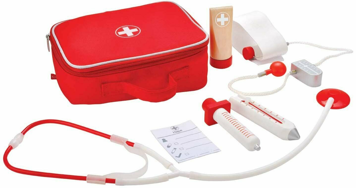 E3010 HAPE Doctor On Call Set Wooden Pieces with Bag [Playscapes] Children 3Yrs+