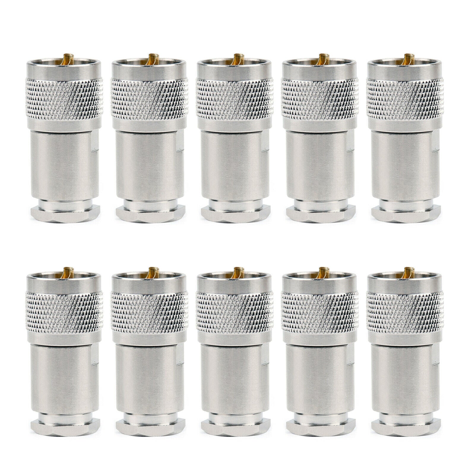10Pcs UHF Male Clamp For RG8 RG165 RG213 LMR400 Cable RF Connector Adapter CA