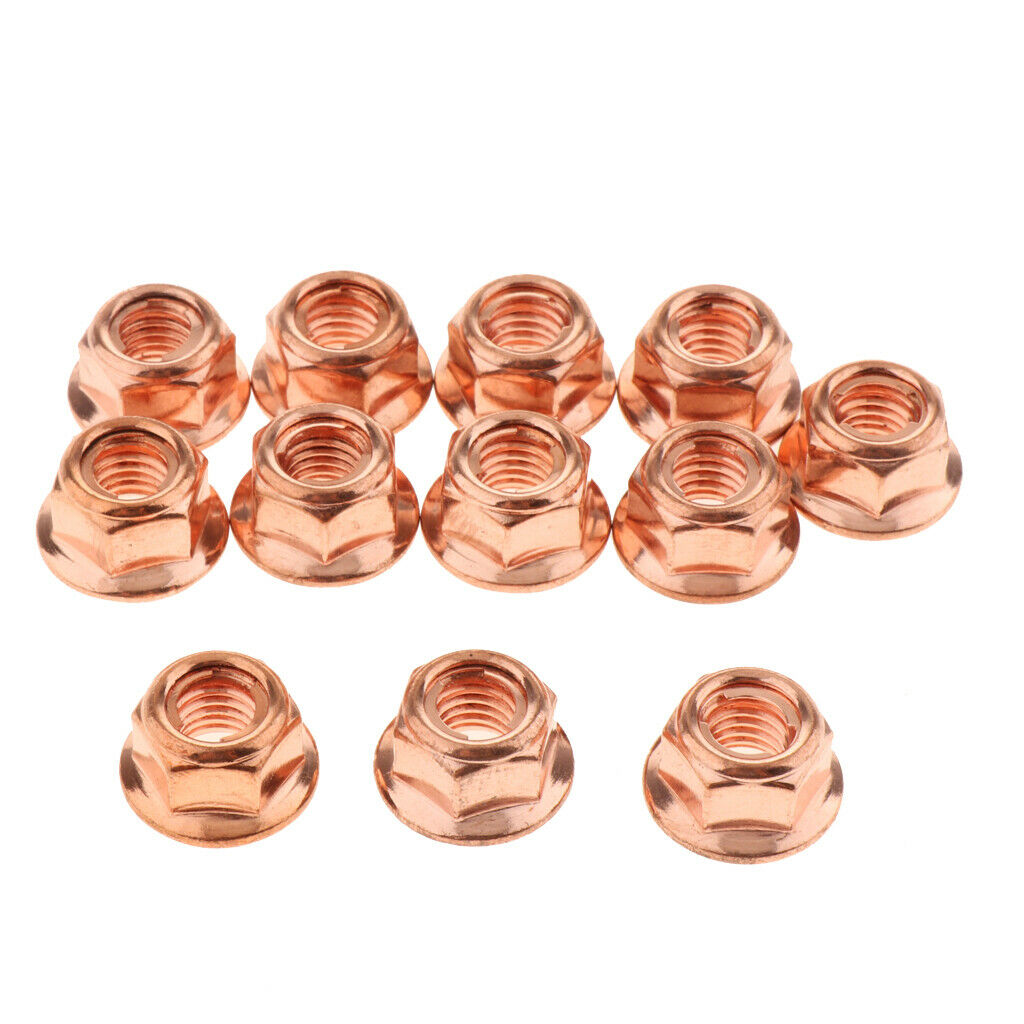 10X 12x M8 Exhaust Manifold Nuts Exhaust Manifold Copper for BMW 3 Series E30