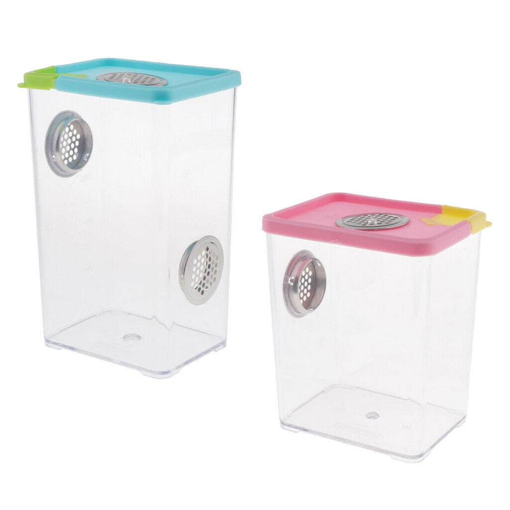 Set of 2 Plastic Plastic Reptile Spider Incubation Box Habitat Hatchery