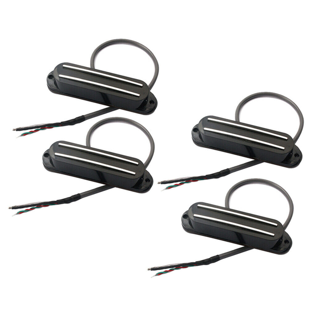 4x Metal Double Rail Pickups Active Humbucker for Guitar Replacement Parts