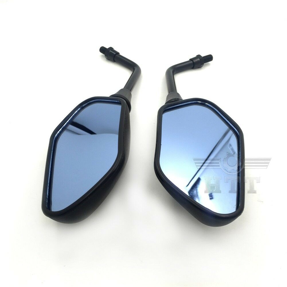 Black Mirrors Blue Glass 10mm For Universal Motor (Kawasaki Z1000 Z750 Versys)