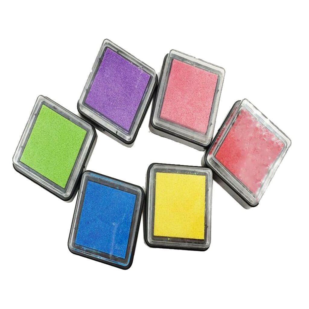 6 Colors Ink Stamp Pads, Finger Ink Pads for Kids, Washable Craft Stamp Pad,