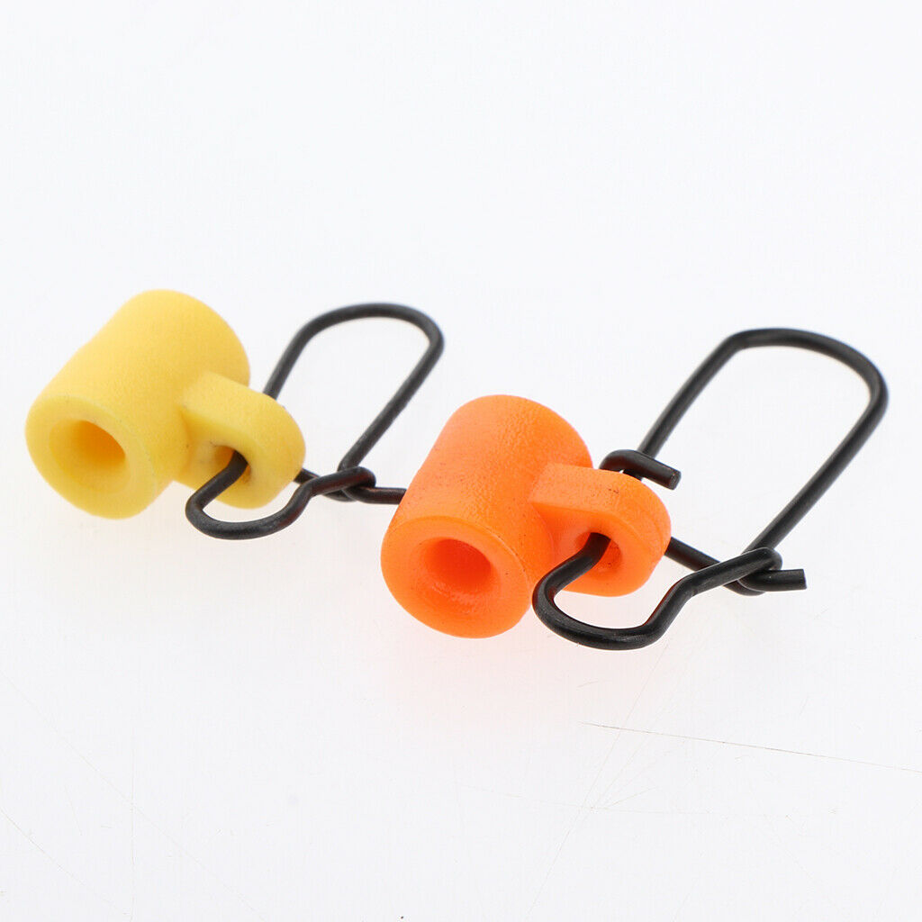 10pcs Fishing Line Sinker Slide Hooked Steel Connector Pin with Safety Snaps