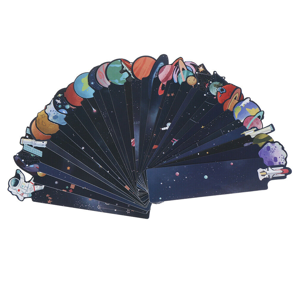 30Pcs/Set Planet Bookmark Message Card Creative Galaxy Paper Bookmark JfJ.l8