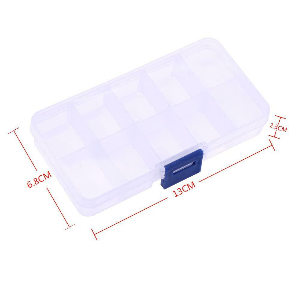 10plaids Detachable Storage Boxes Plastic Transparent Makeup Jewelry Box @