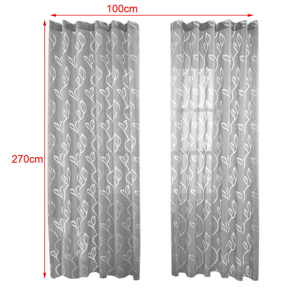 100x270cm Hanging Curtain Window Drape Curtain Voile Tulle Curtain New Gray