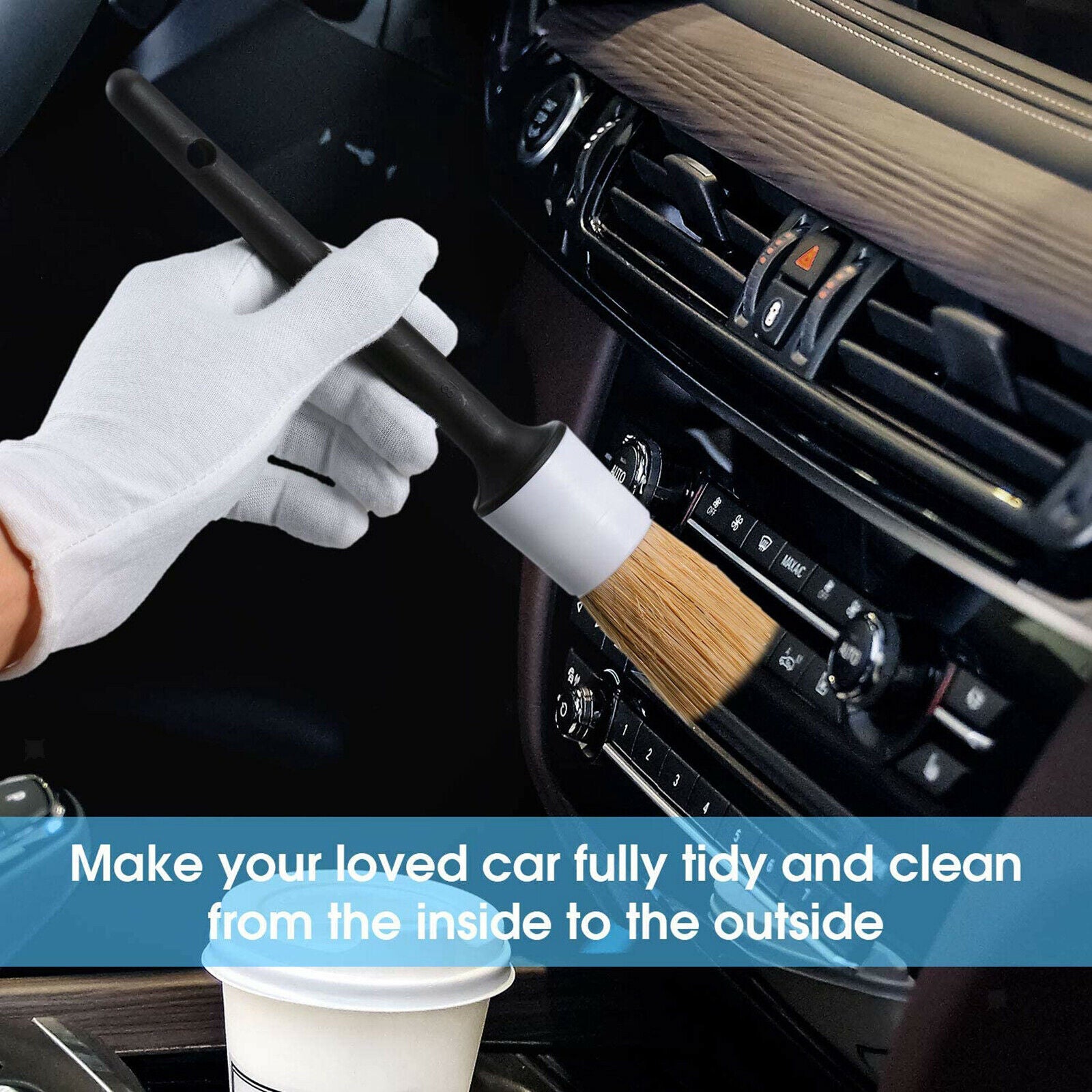 10x Automobile Detailing Brush Kits Wheel Engine Clean Brush Waxing Sponge