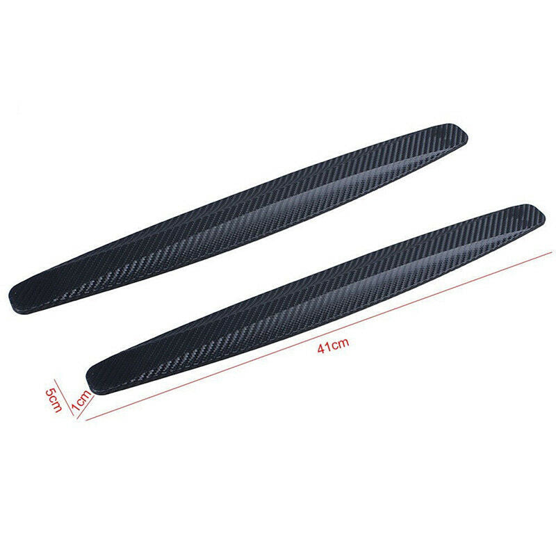 2 Black Carbon Fiber Texture Anti-rub Protecto Car SUV Bumper Edge Guard Stri Tt