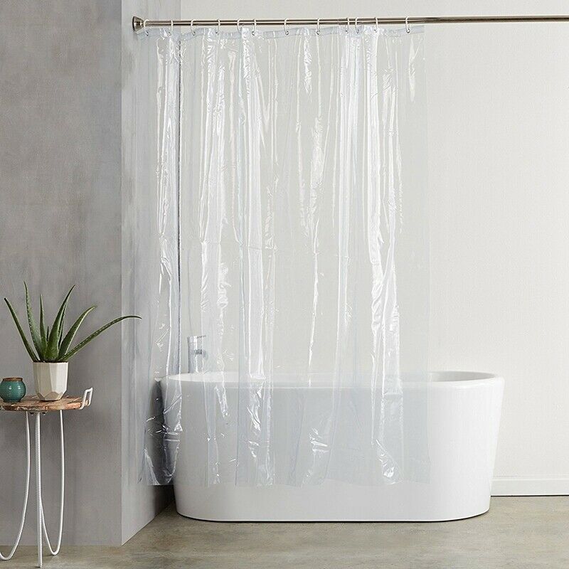 180Cmx180Cm Plastic Peva Waterproof Shower Curtain Transparent White Clear BatZ6