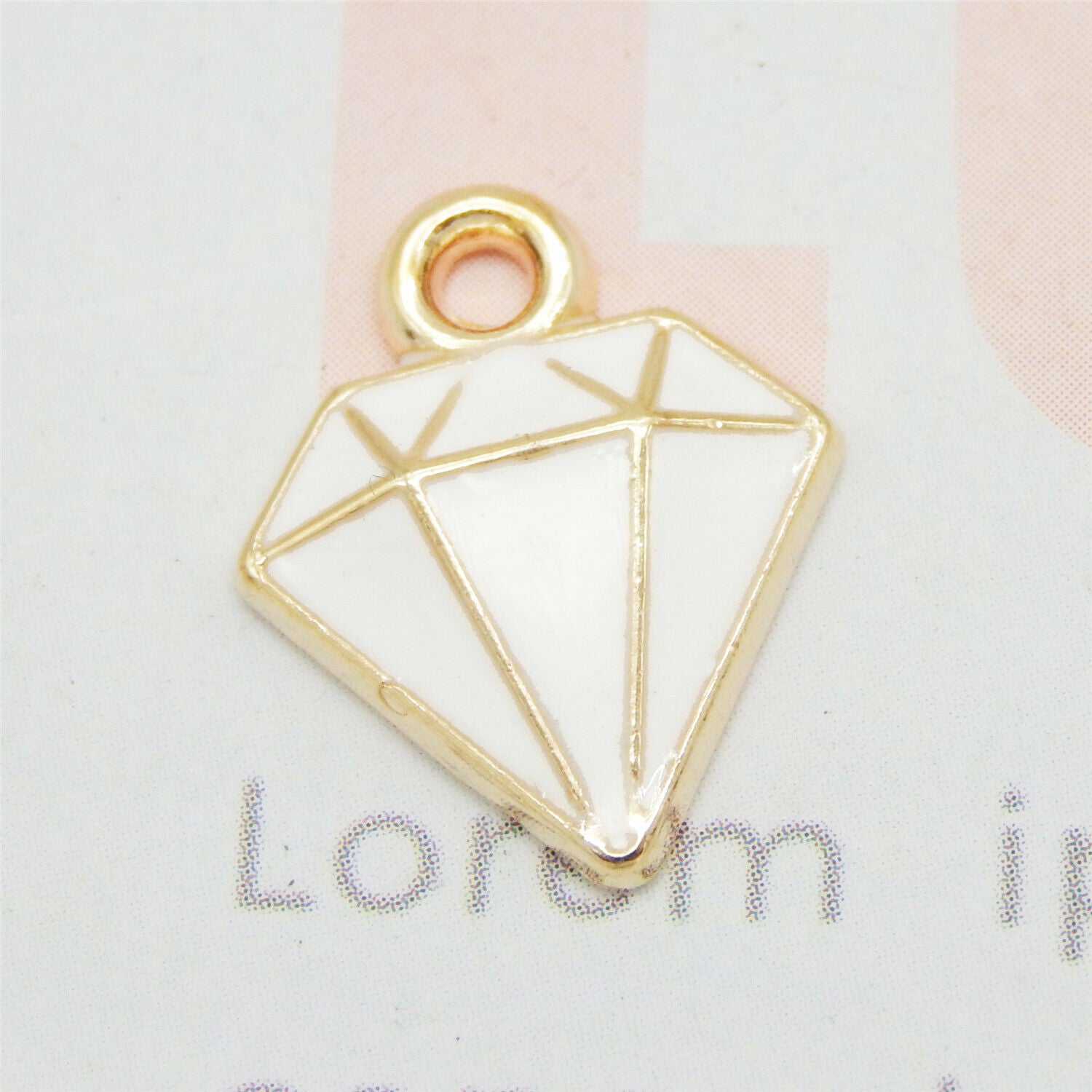20 pcs Metal Enamel Charm Diamond Shape Pendant Drop Dangle Alloy Craft 15*12mm