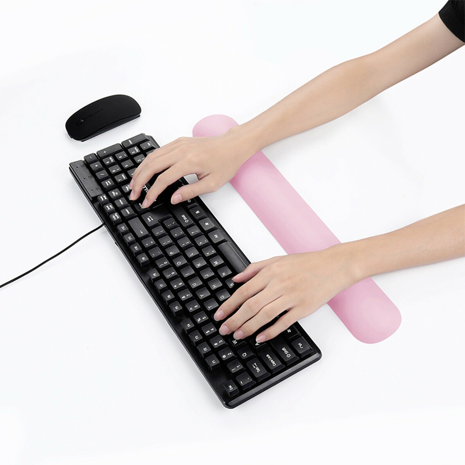 Keyboard Wrist Rest Pad Lightweight for Laptop Pain Relief A Large Size Pink