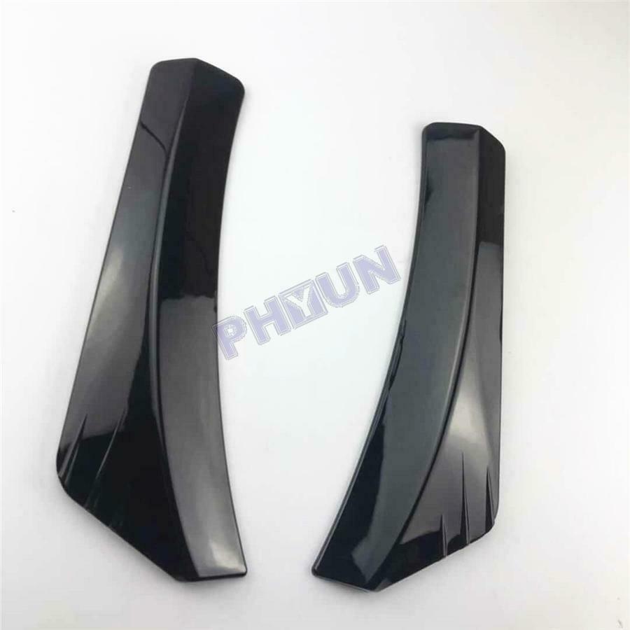 2x Car Rear Bumper Lip Splitter Protector w/ Screws Glossy Black ABS Universal