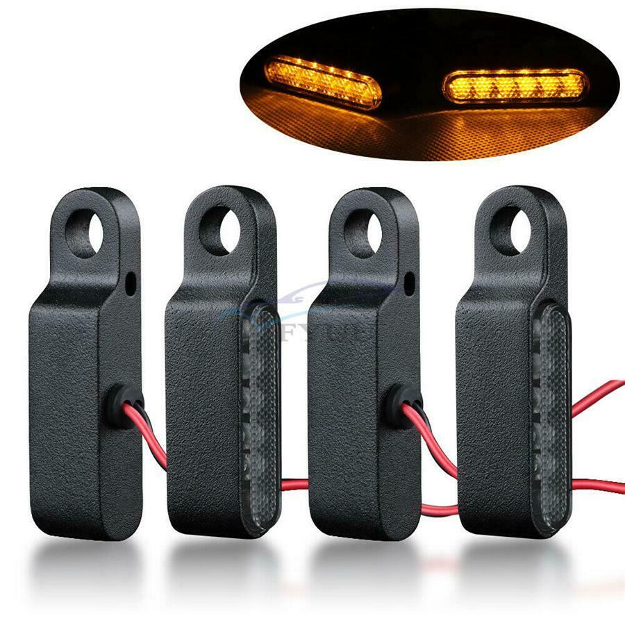 1 Pair of 8MM MINI Motorcycle Amber 6LED Turn Signal Indicator Light Universal