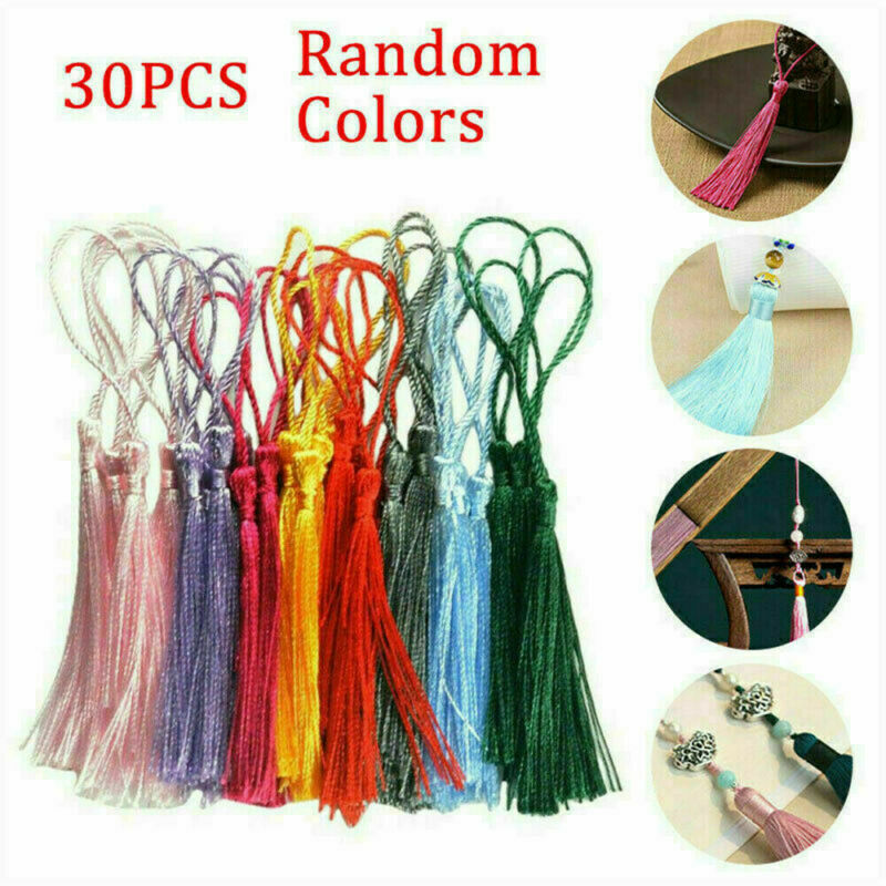 30Pcs Craft Silky Tassels For Souvenir Bookmarks Jewelry DIY Making Decoration !