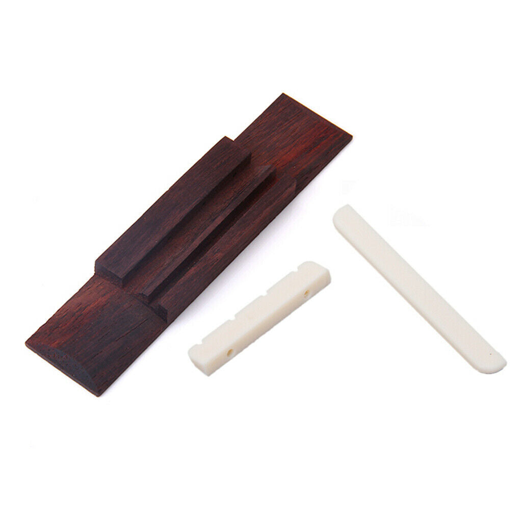 4 Sting Rosewood Bridge & Nut And Saddle Set For Ukulele
