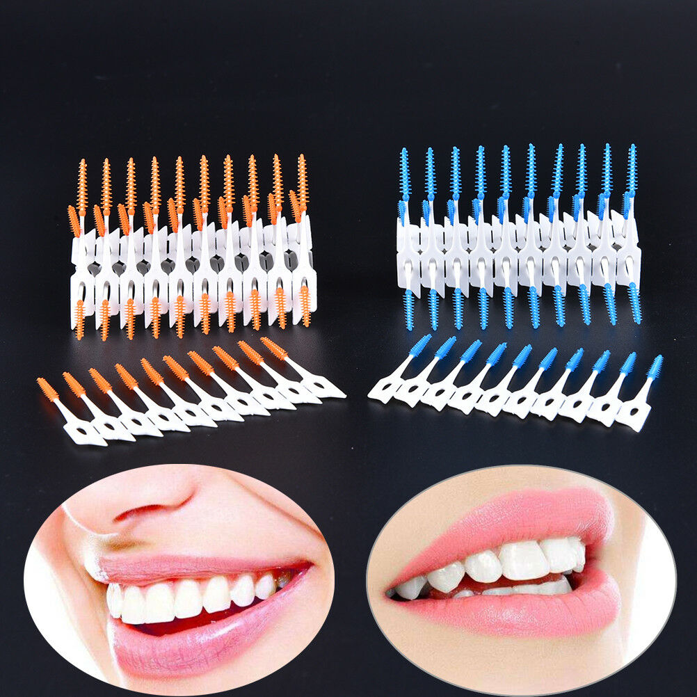 80pcs Silicone Dental Floss Cleaning Brush Teeth Elastic Massage Bar Adul.l8