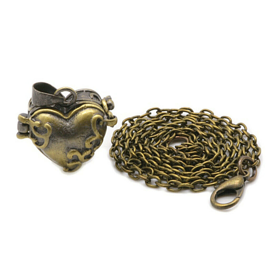 2pcs Brass Cremation Jewelry Ashes Urn Memorial Box Pendant with 50cm Chain