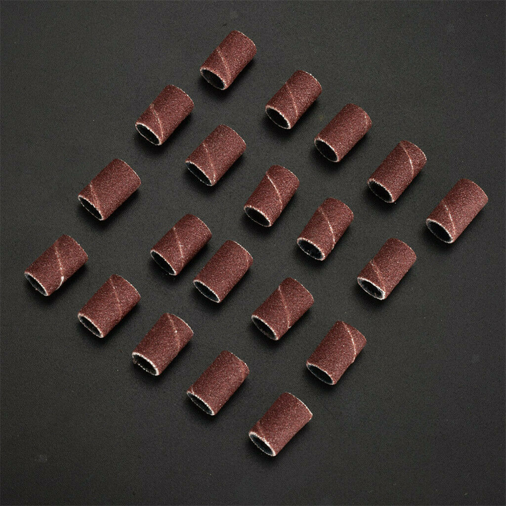 100Pcs Professional Sanding Roll Drill Bands for Nail Manicure 180 Grit Files