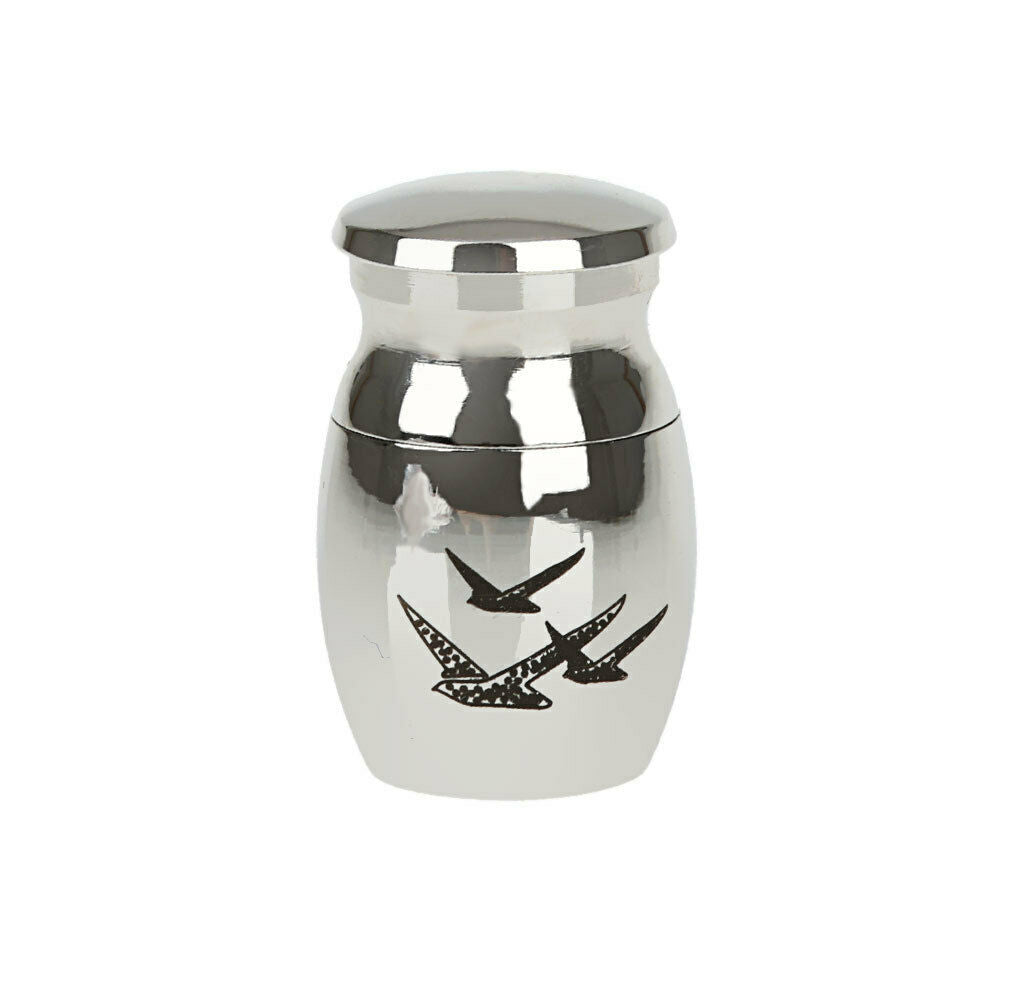 4pcs Pigeon Tree Of Life Pattern Stainless Steel Cremation Urn Ash Memorial