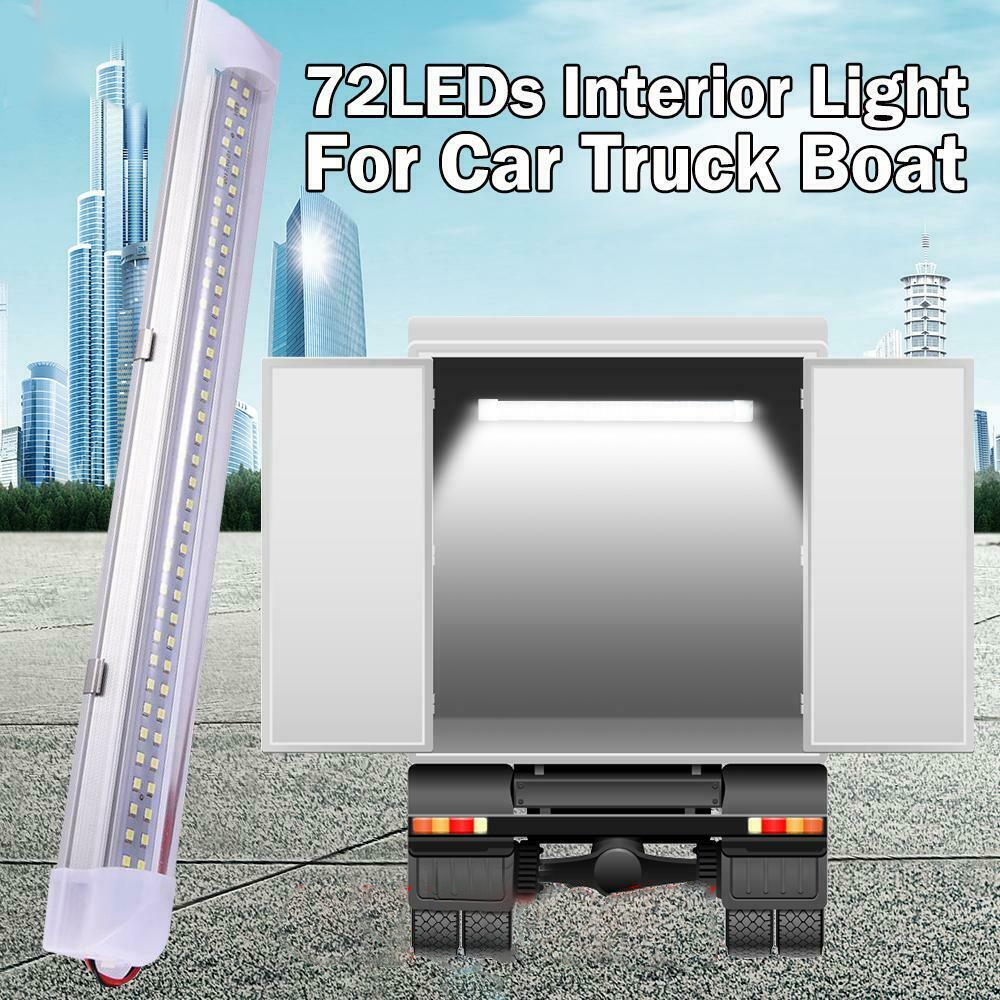 72 LED Interior Light Strip Kit Bar Car Van Bus Caravan ON/OFF Switch 12V