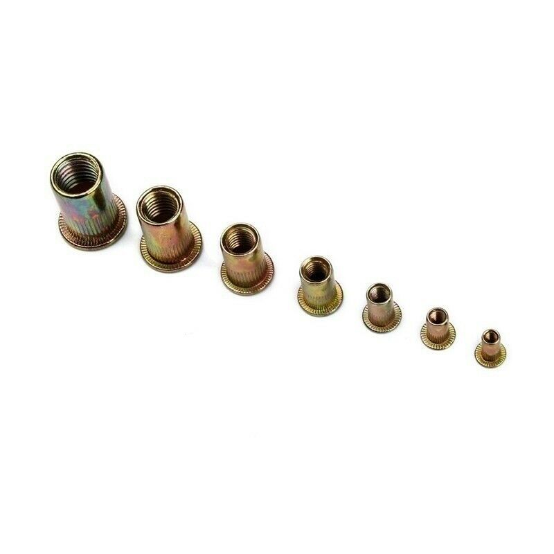 165PCS  M3 M4 M5 M6 M8 M10 M12  Carbon Steel Flat Head Rivet Nut