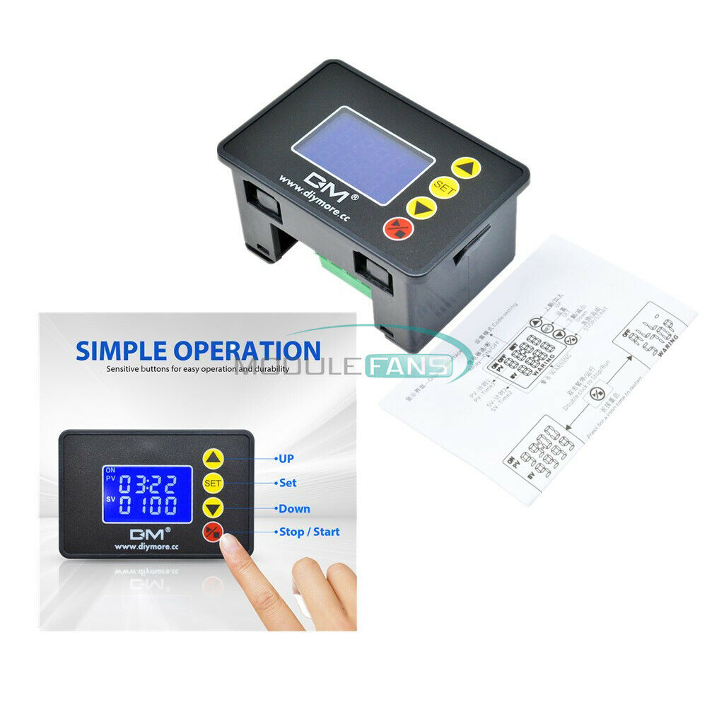 Microcomputer Time Controller Module Display 1.37"inch LCD DC24V 480W 0000~9999S