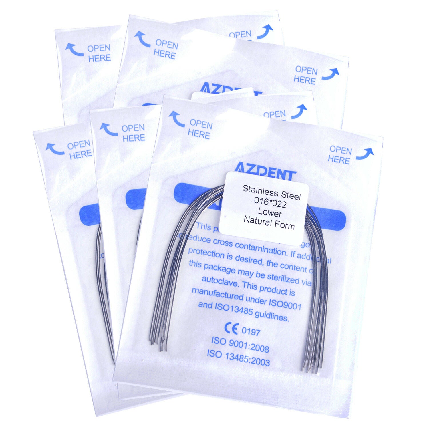 100X AZDENT Dental Stainless Steel Rectangular Arch Wires Nature Form 10pc/pack