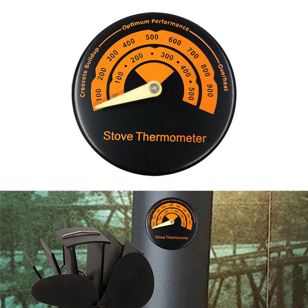 Stove Magnetic Thermometer Log Burner Fireplace Temperature Monitor Meter