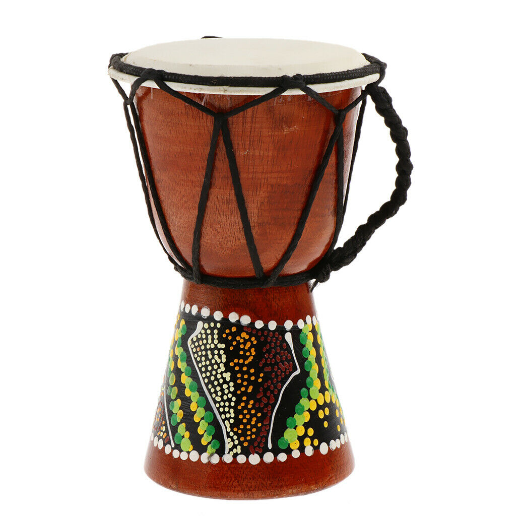 2 x Wooden Classic Mini Djembe Percussion African Hand Drum Bongo Gift