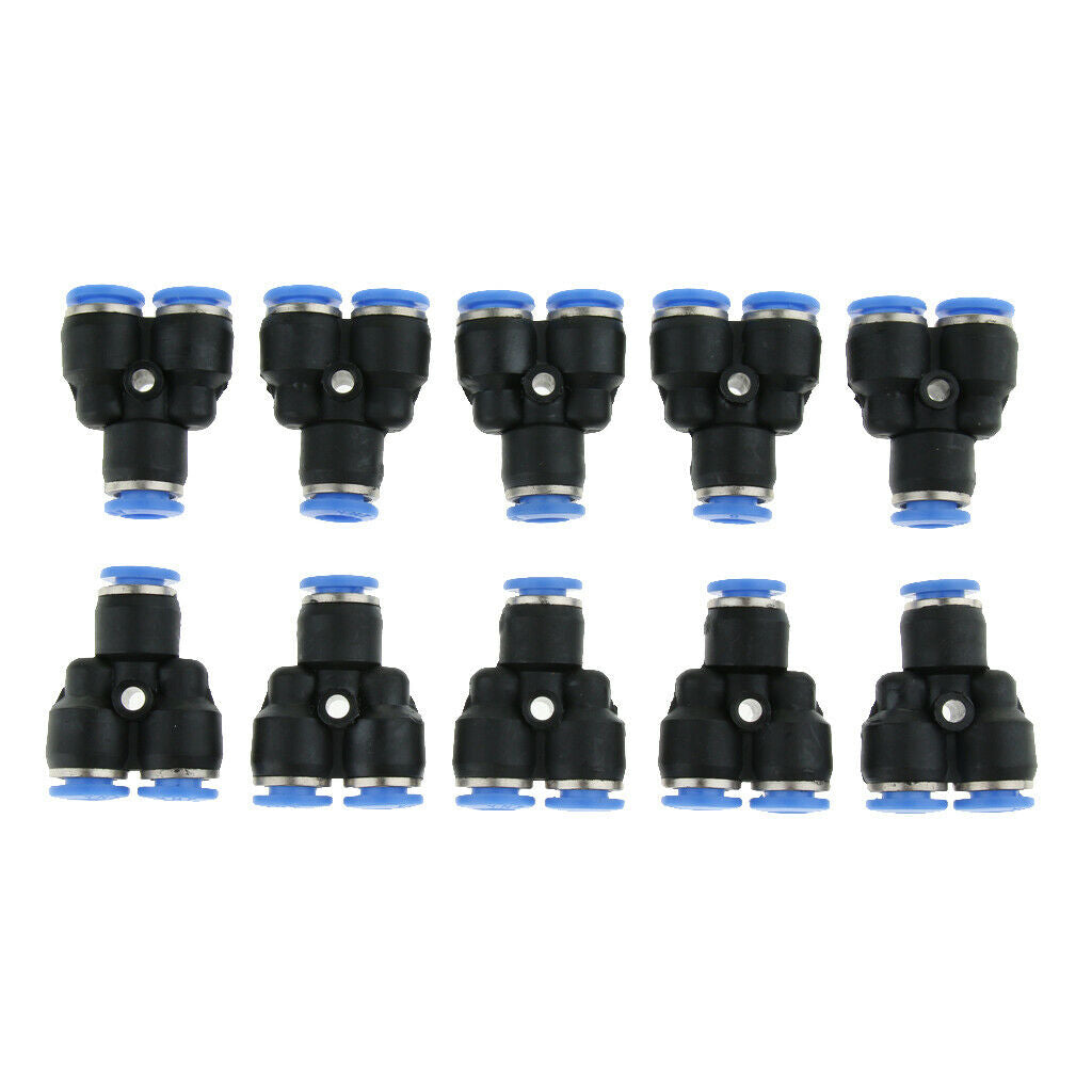 10 Pieces Pneumatic Y Connecting Hose 6mm 1/4 "compressed Air To