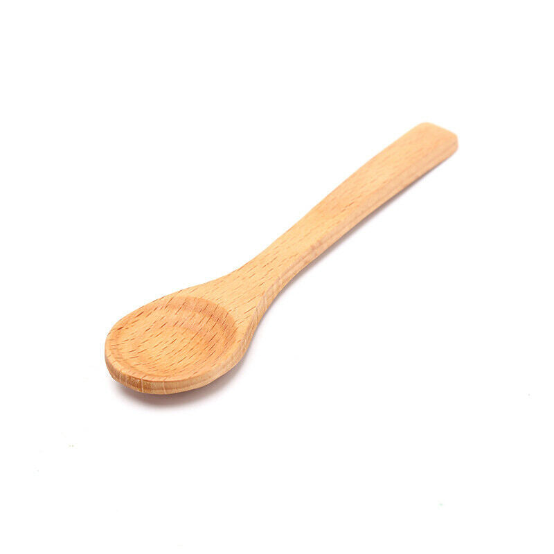 1X Wooden Round Bamboo Spoon Soup Tea Coffee Salt Spoon Kitchen Tools Cut.l8