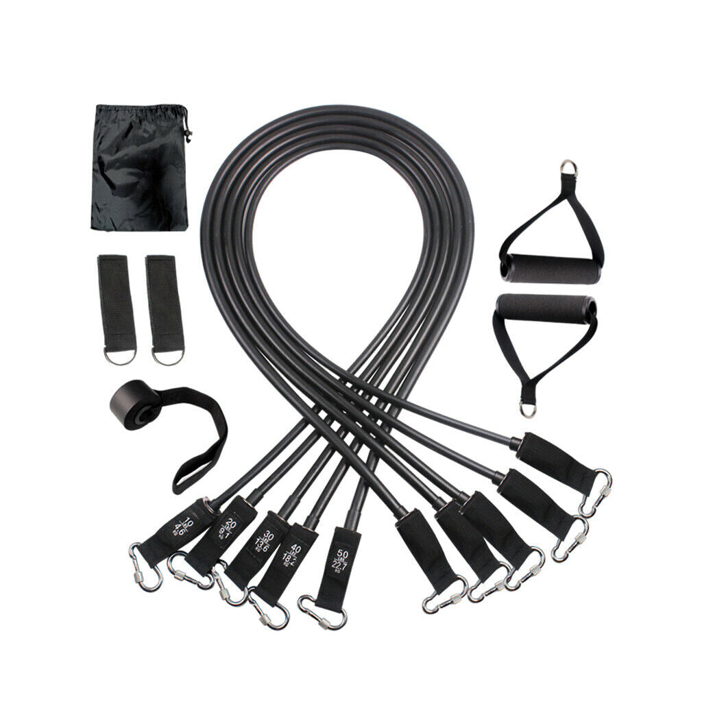 150lbs Resistance Bands Set 5 Tubes Exercise Band with Door Anchor Home Gym