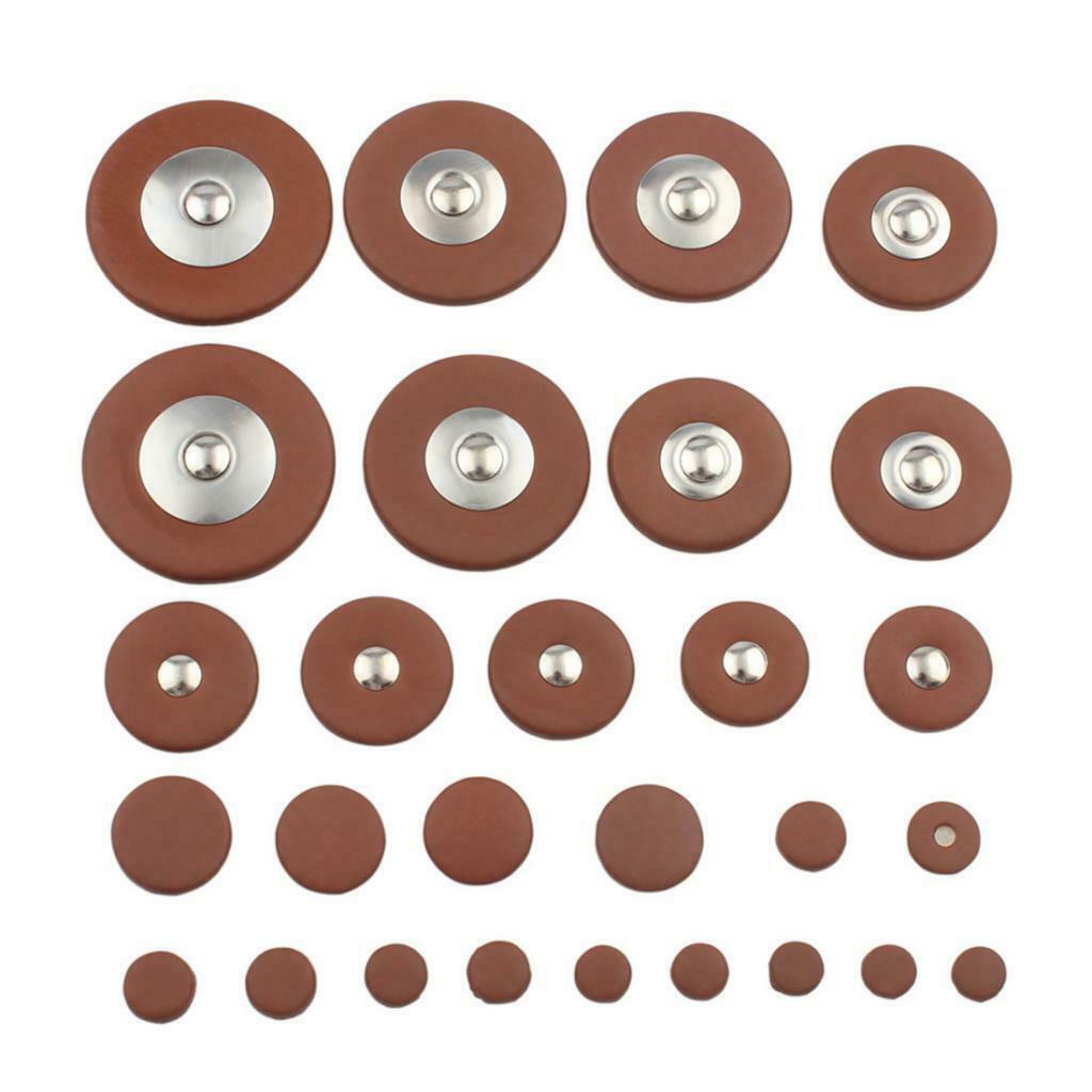 28 Pieces Soprano Saxophone Pads Sax Leather Pads for Saxphone Repair