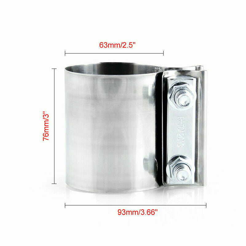Modification StainlessSteel 2.5inch 63mm Car Exhaust Pipe Clamp Tip Hoop Fitting